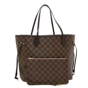 LOUIS VUITTON Damier Ebene Rose valerine Neverfull MM ToteBag N41603 Auth 42621A